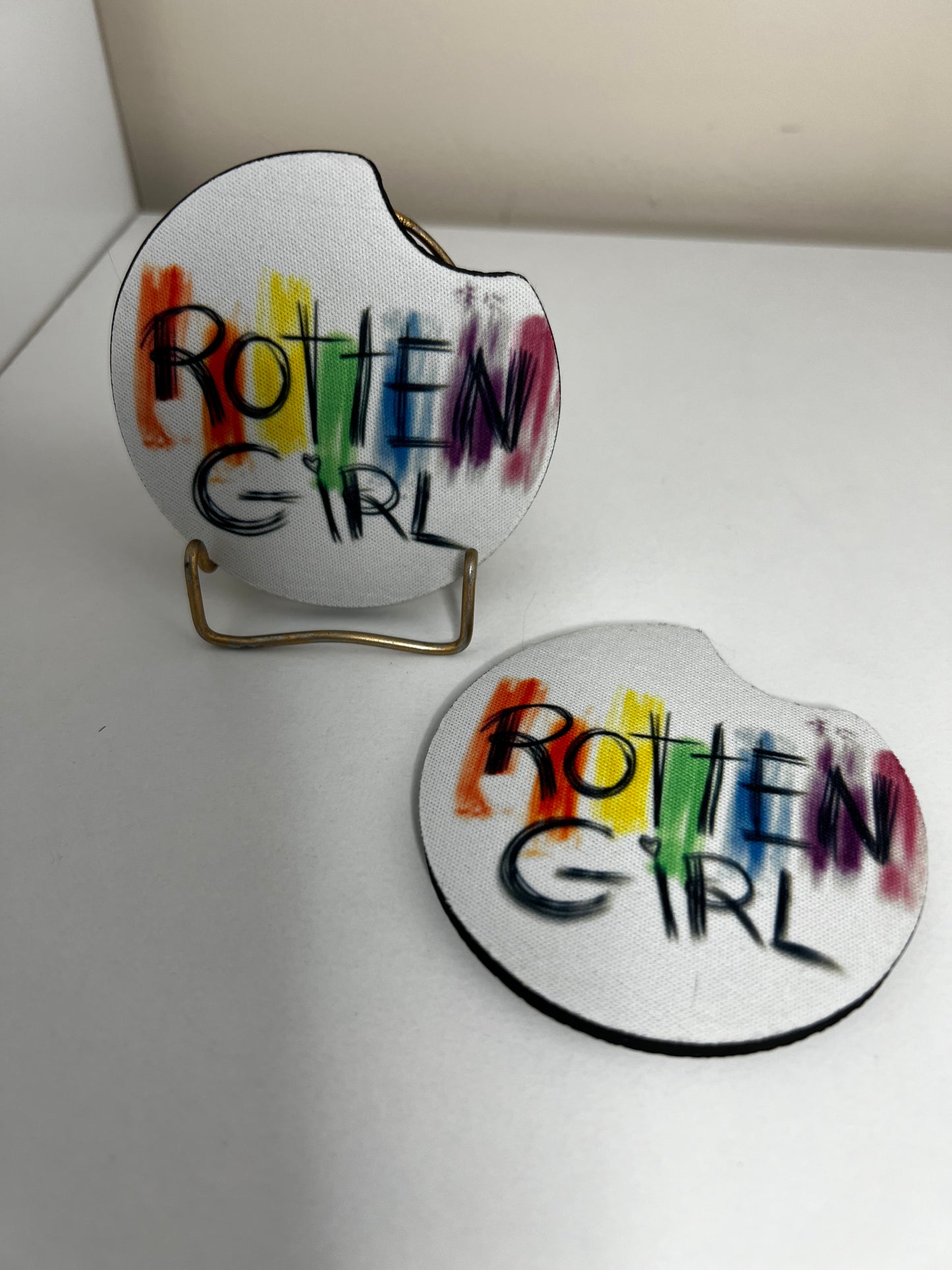 Rotten Girl CAR COASTERS set of 2